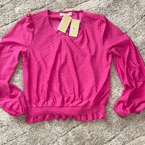 Michael kors pink spring blouse NWT